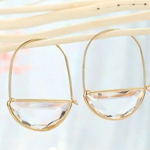 Clear colored gem half moon Anthropologie earrings